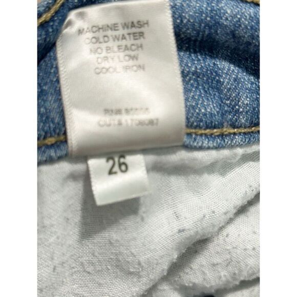 Pistola Audrey Womens Distressed Mid-Rise Cropped Jeans Blue Medium Wash Size 26 - Picture 12 of 13